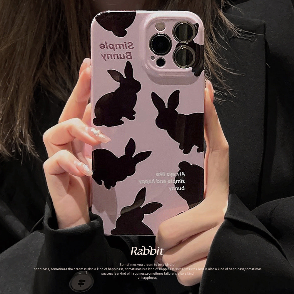 Cream Black Rabbit iPhone Case