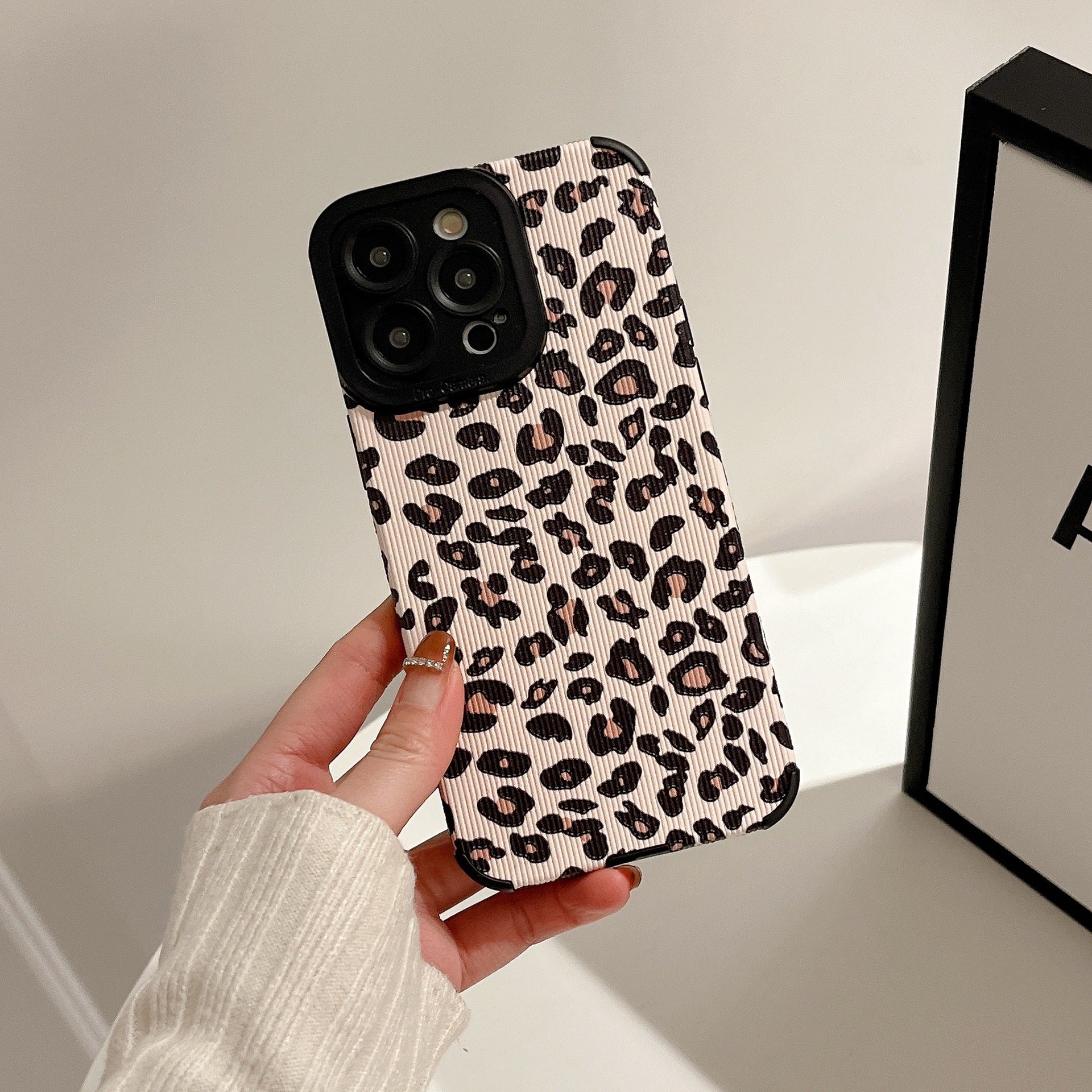 Striped leopard iPhone Case
