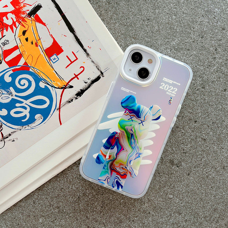 Hologram Watercolor Violent Bear iPhone Case