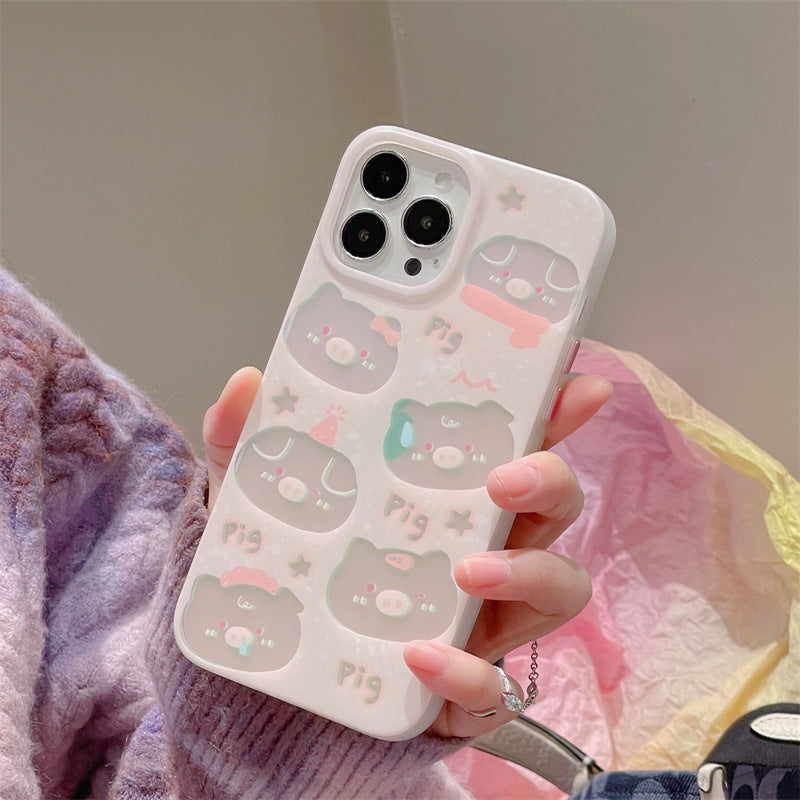 Cute Pig Laser iphone Case