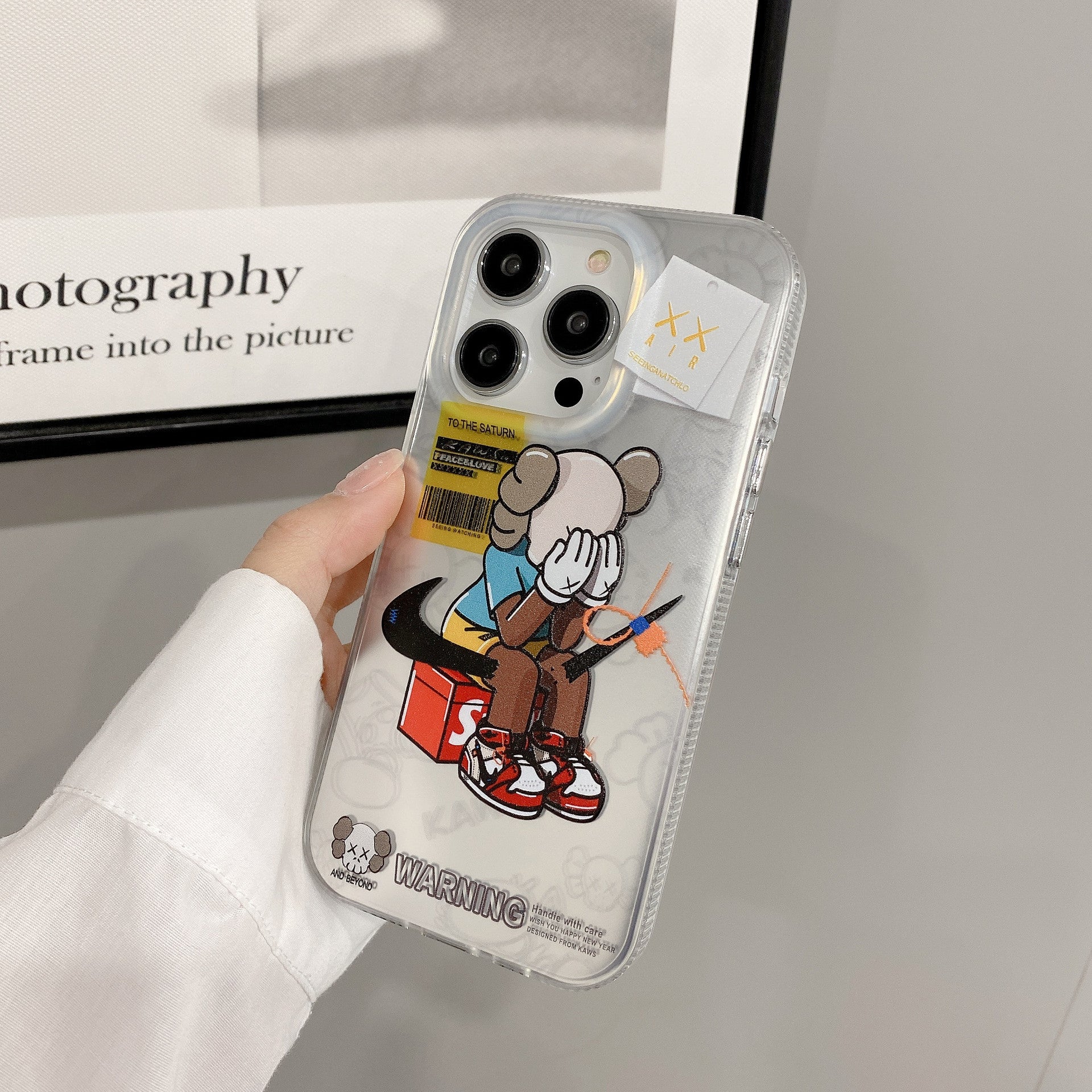 Kaws Cartoon Laser Plating Frosted iPhone Case