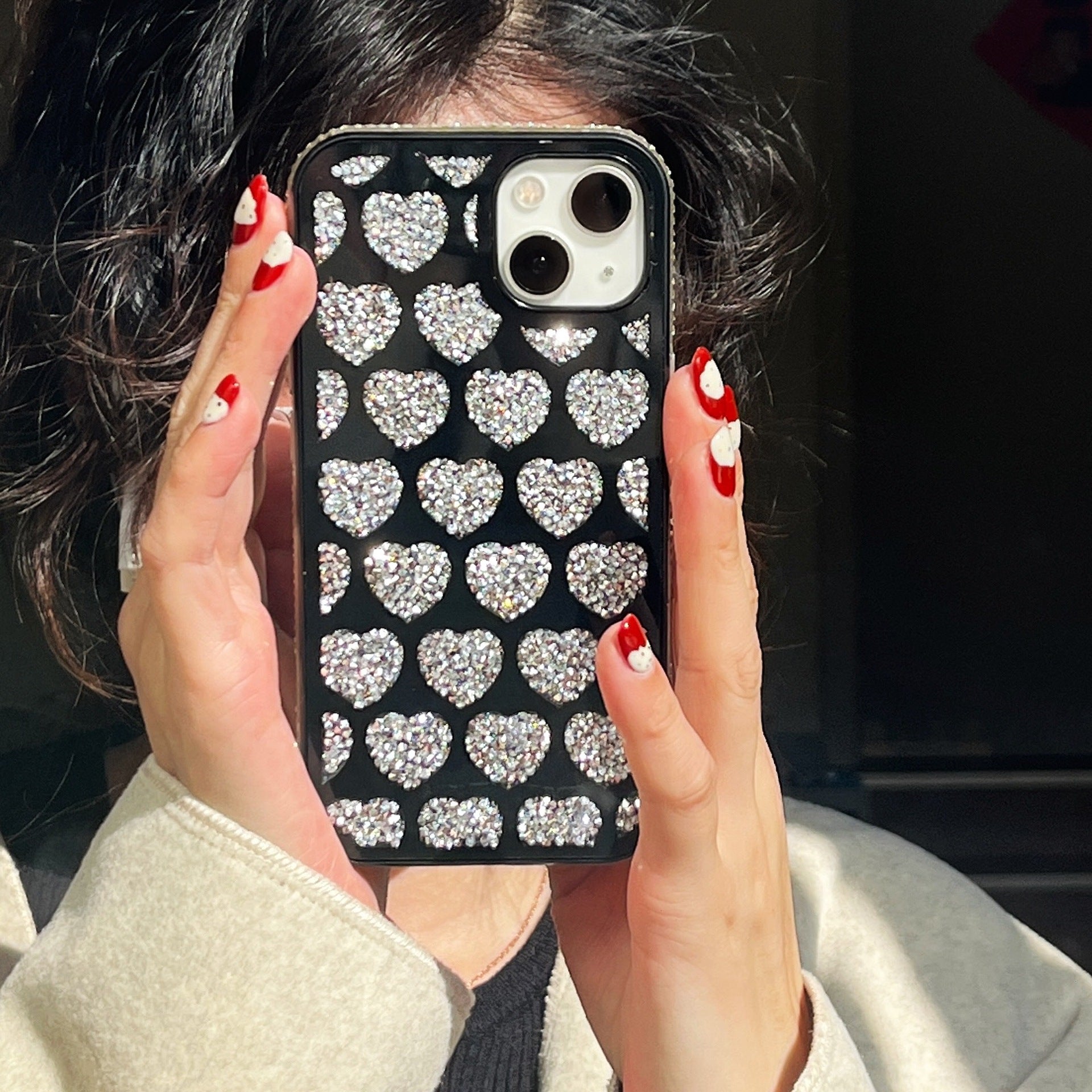 Full Screen Heart Diamond Case Cover For iPhone
