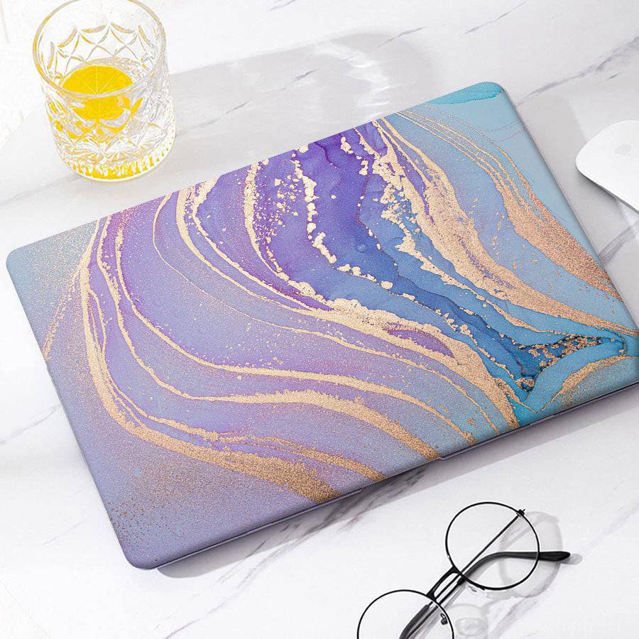 Golden border marble | Macbook case customizable Logo shines through - BELKCASE