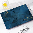 Deep blue sea marble | Macbook case customizable Logo shines through - BELKCASE