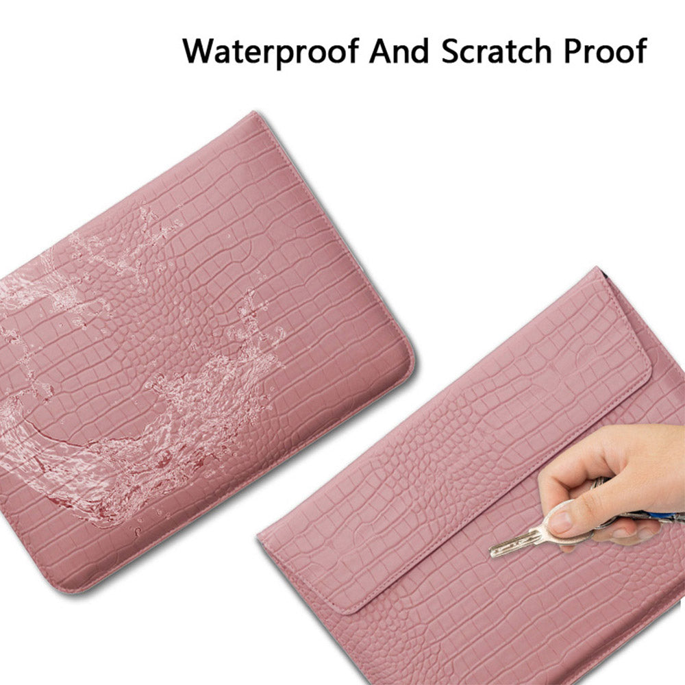 Pink Faux Crocodile Laptop Sleeve Case
