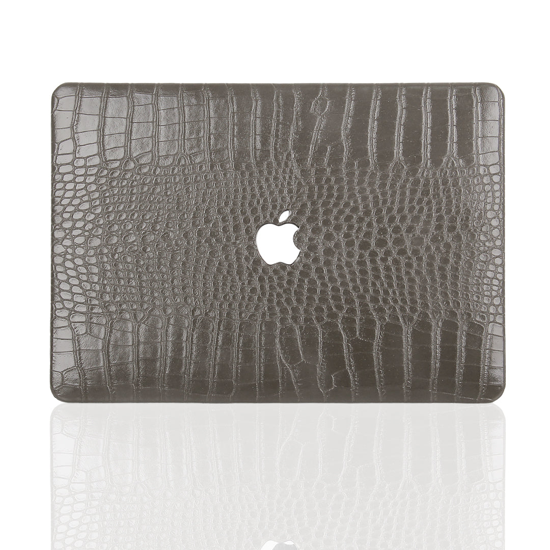 Funda para MacBook de imitación de cocodrilo en gris espacial