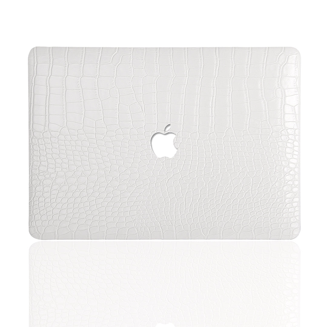 Faux Crocodile White MacBook Case