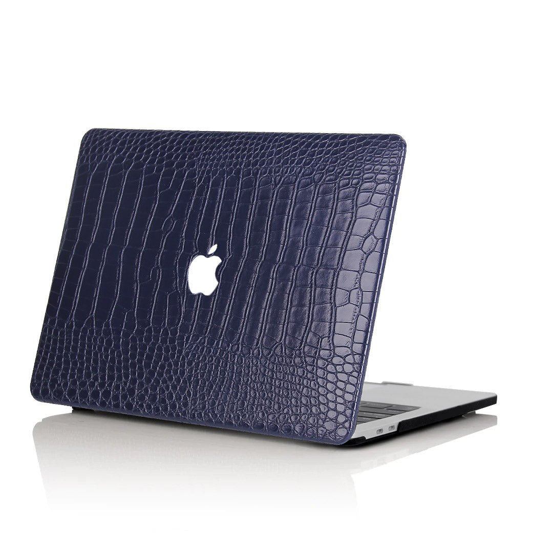 Faux Crocodile Navy Blue MacBook Case