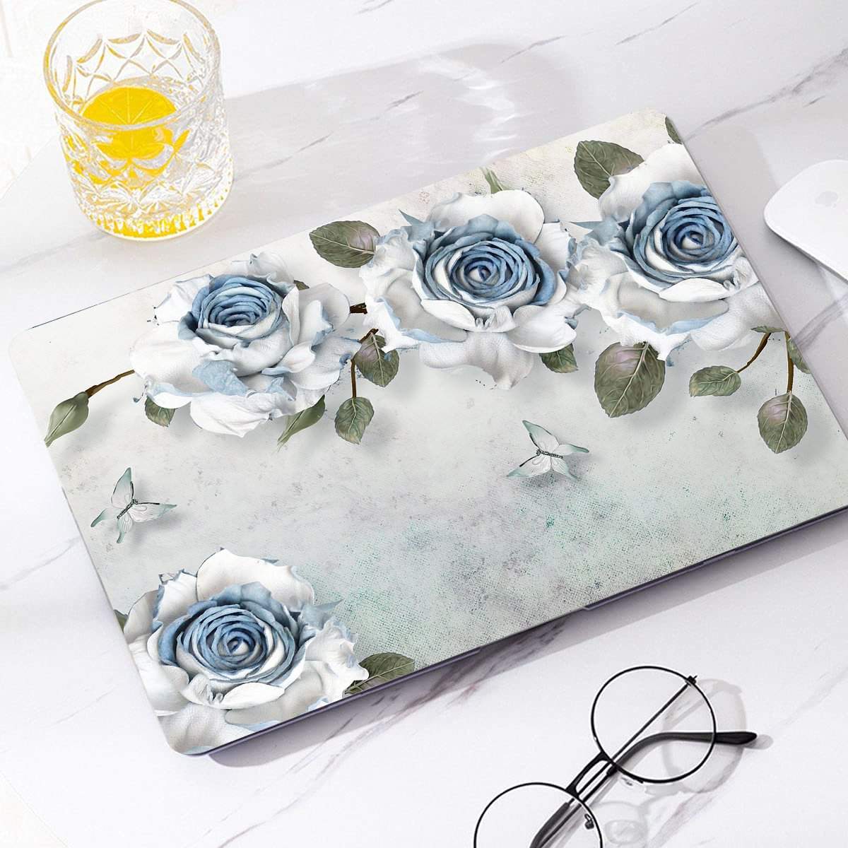 Blue Heart Jasmine Macbook Case-BELKCASE-