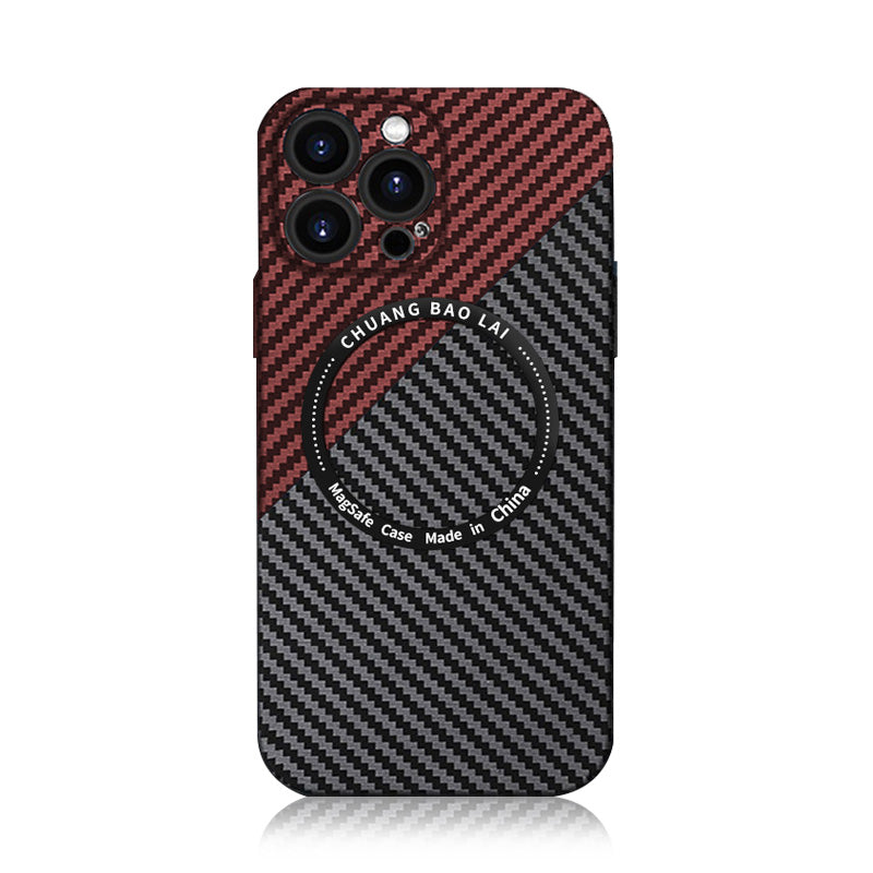 Carbon Fiber Texture iPhone case MagSafe built-in