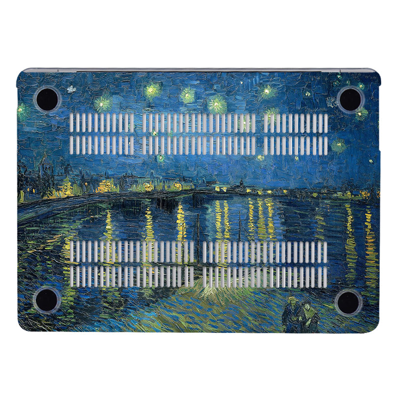 Funda Macbook Van Gogh ''Noche estrellada en el Ródano'' personalizable