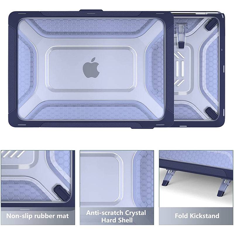 Macbook Case Heavy Duty Honeycomb Hard Shell - Blue