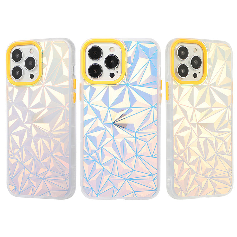 Diamond Pattern Colorful Laser iphone Case
