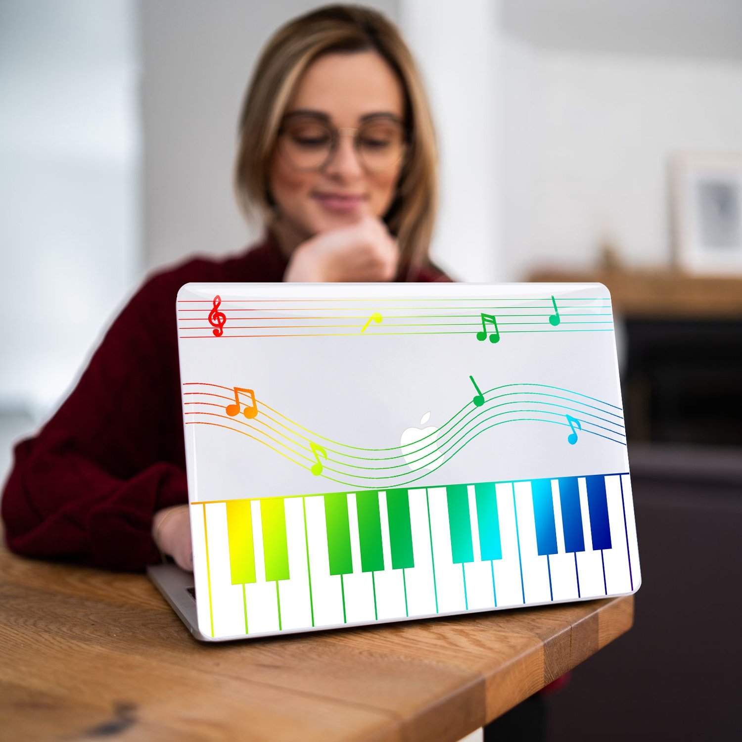 Laser MacBook Case with Piano Pattern
