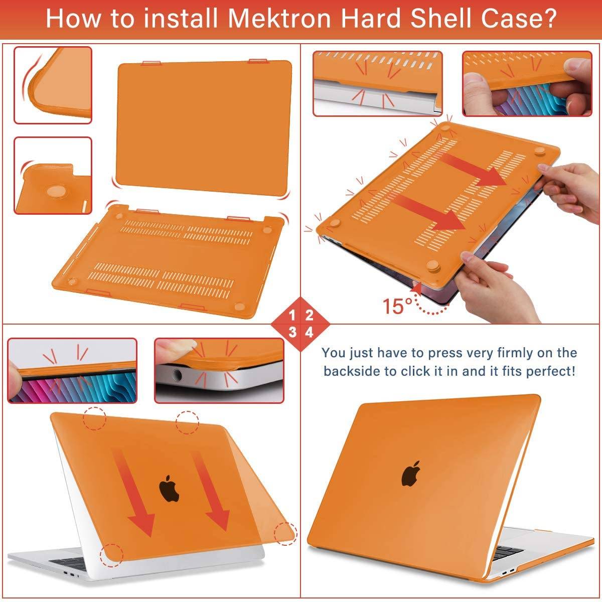 Transparent orange | Macbook case customizable