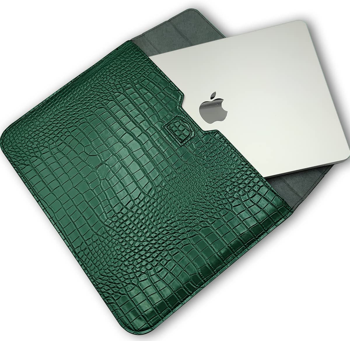 Green Faux Crocodile Laptop Sleeve Case