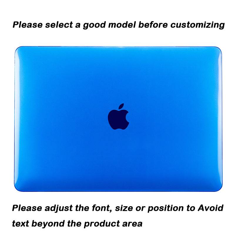 Transparent blue Macbook case customizable
