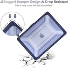 Macbook Case Heavy Duty Honeycomb Hard Shell - Blue