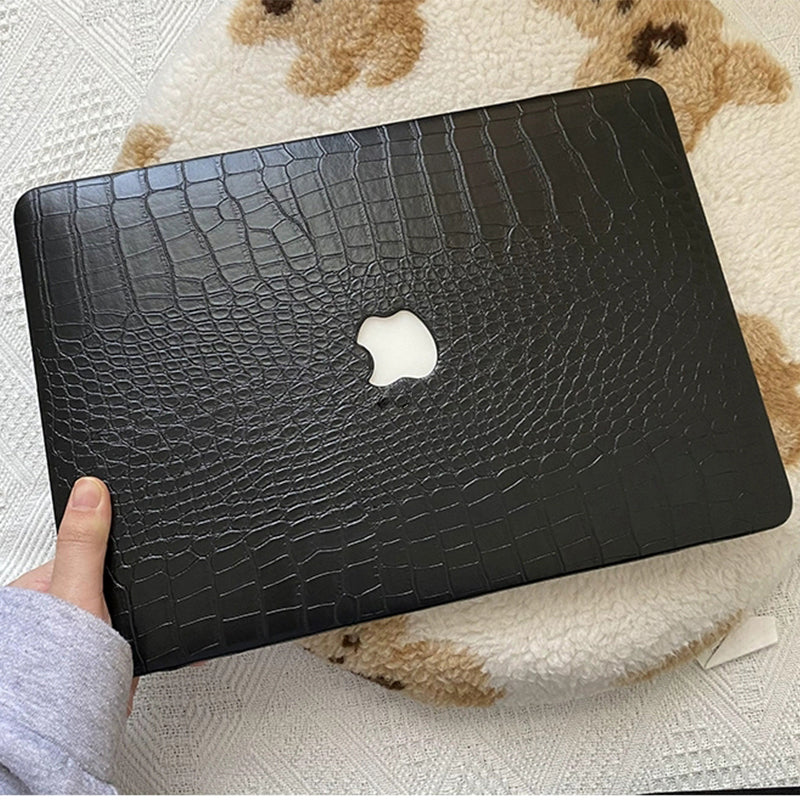 Imitat-Krokodil-schwarze MacBook-Hülle