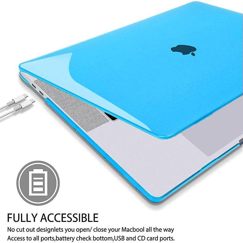 Transparent Sky Blue Macbook case customizable