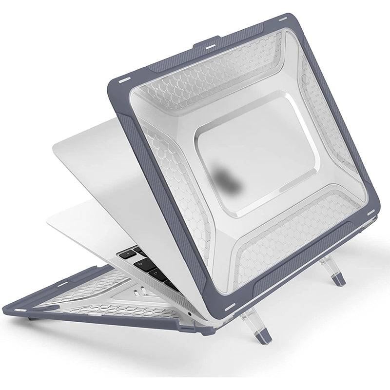 Macbook Case Heavy Duty Honeycomb Hard Shell - Gris