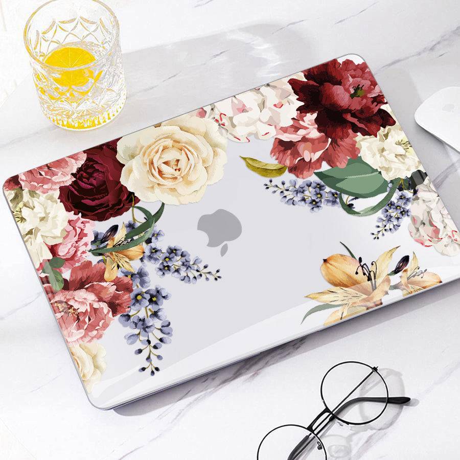 Red and White Roses Macbook case
