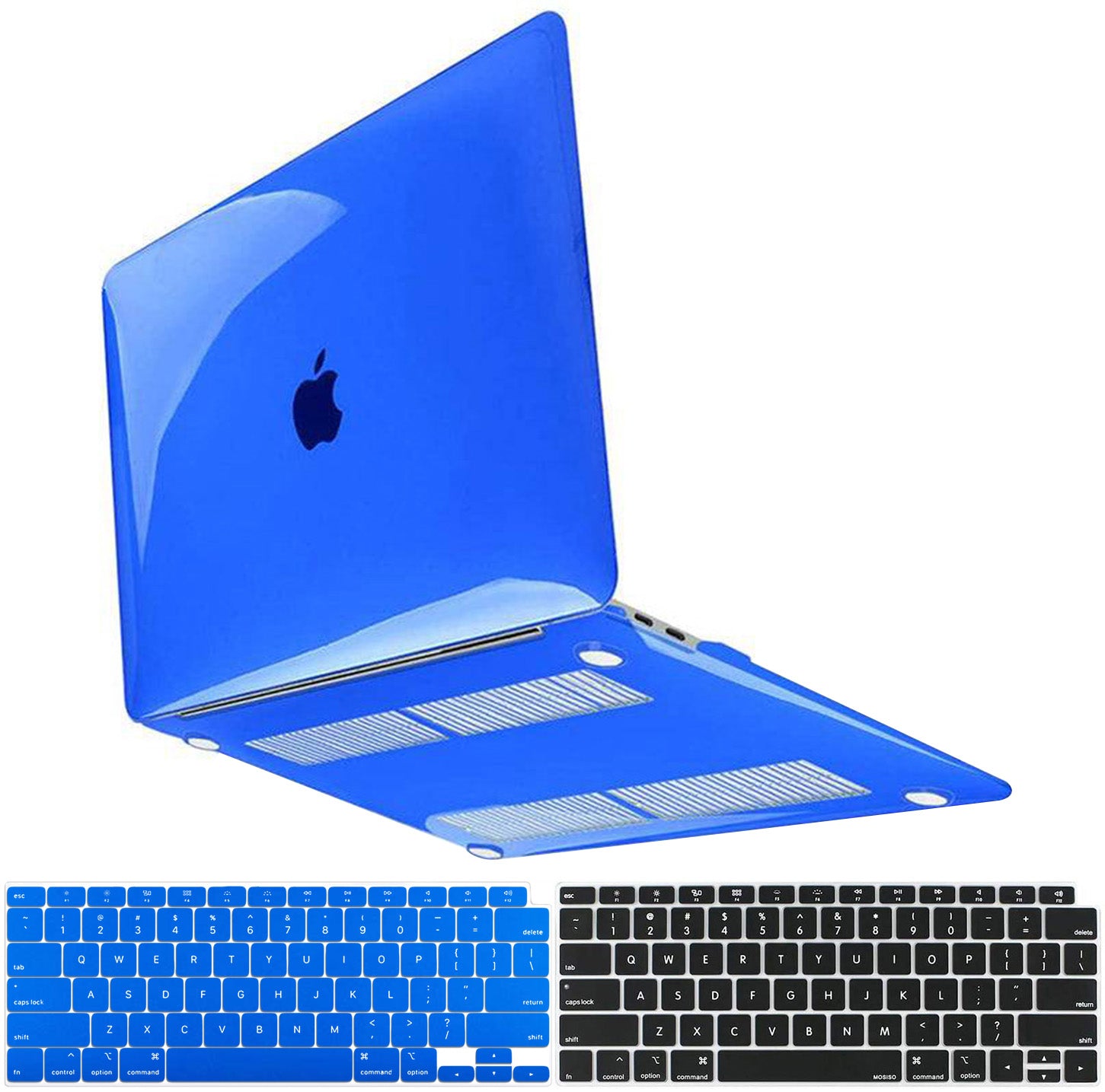 Transparent blue Macbook case customizable