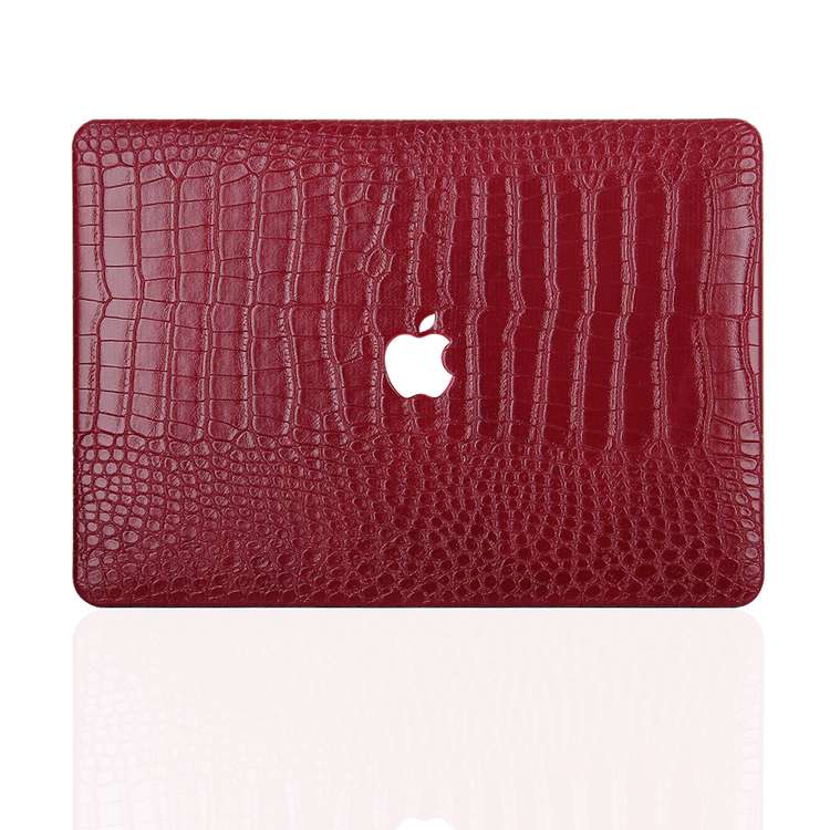 Faux Crocodile Wine Red MacBook Case