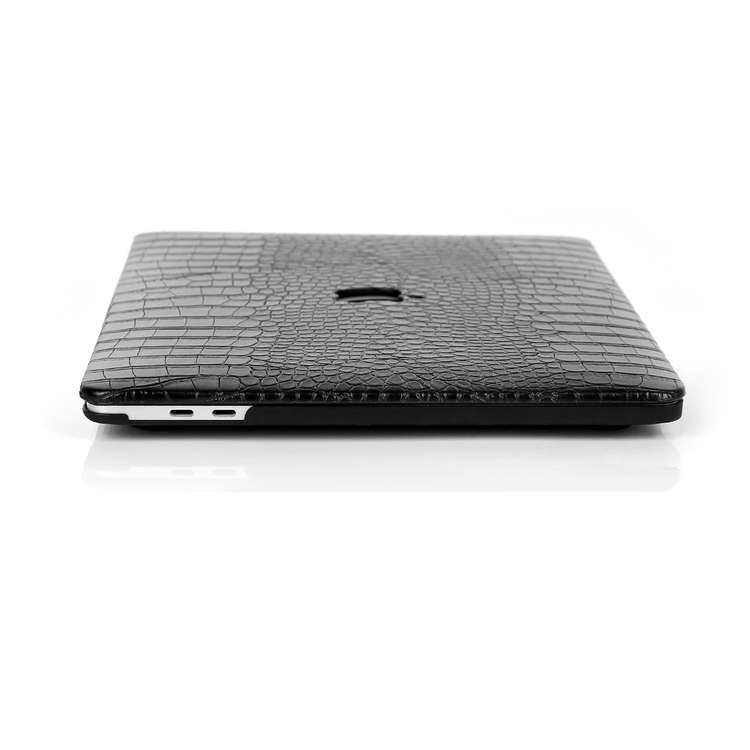 Faux Big Crocodile Black MacBook Case