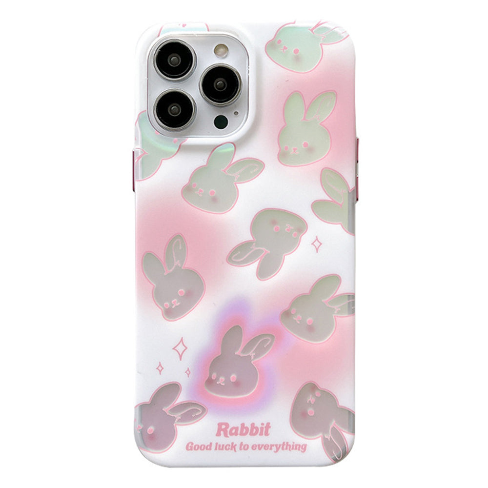Cartoon Rabbits Laser iphone Case